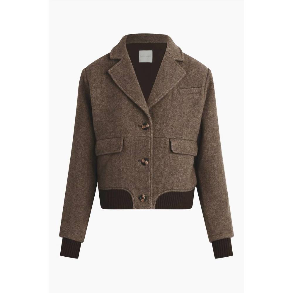 NEW FAVORITE DAUGHTER the city bomber jacket in chocolate herring - Picture 7 of 11
